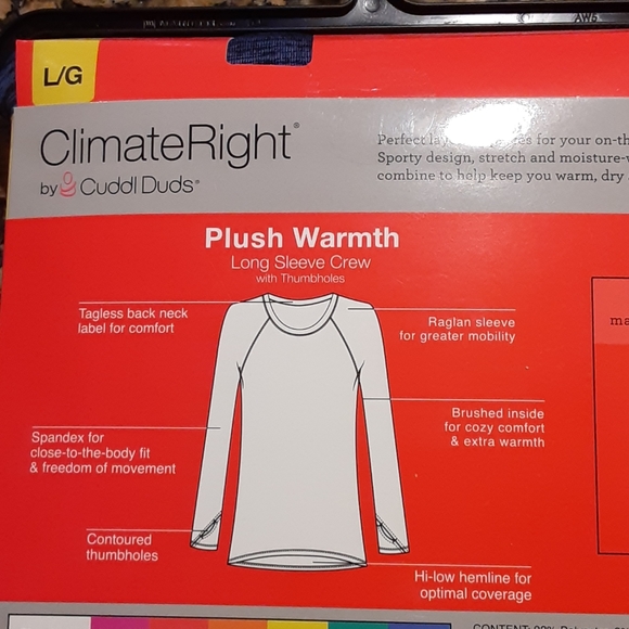 TWO CuddlDuds brand Long Sleeve Crewneck Shirt - Picture 4 of 5